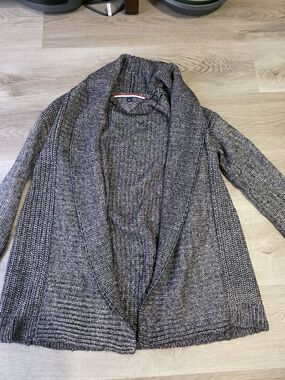 Tommy Hilfiger NWOT Gray Marled Open-Front Shawl Collar Cardigan
